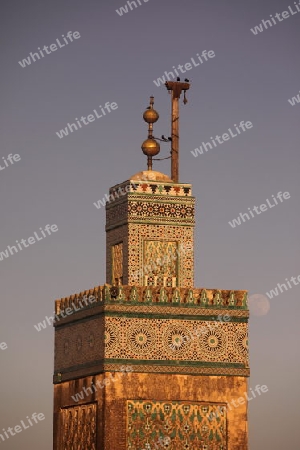 The Medina of old City in the historical Town of Fes in Morocco in north Africa.