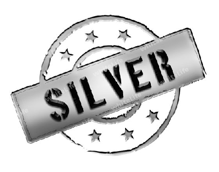 Sign, symbol, stamp or icon for your presentation, for websites and many more named Silver