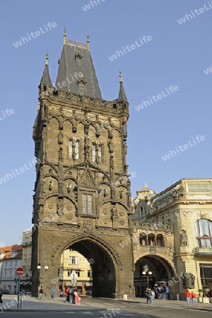 Pulverturm, Platz der Republik,  Prag, Tschechische Republik, Tschechien, Boehmen,  Europa