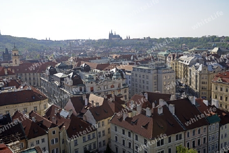 Blick vom Rathausturm ueber den Altstaedter Ring, Altstadt von  Prag, Tschechische Republik, Europa