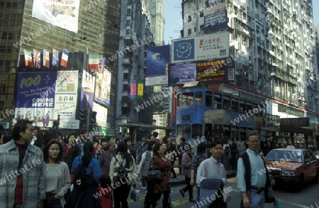 the road szene in central Hong Kong in the south of China in Asia.