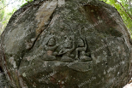 The Tempel Ruin of  Kbal Spean 50 Km northeast of in the Temple City of Angkor near the City of Siem Riep in the west of Cambodia.