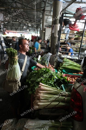 Menschen auf dem Grossen Lebensmittelmarkt von Talat Warorot in Chiang Mai im Norden von Thailand. 