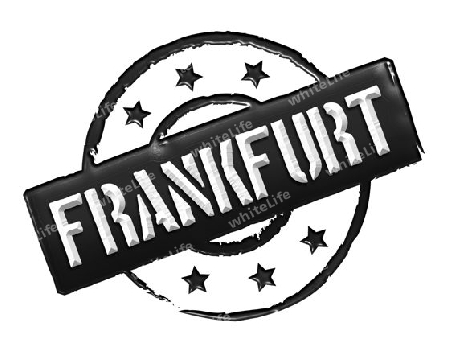 Sign and stamp for your presentation, for websites and many more named Frankfurt