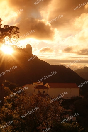 The mountain Village of  Tejeda in the centre of the Canary Island of Spain in the Atlantic ocean.