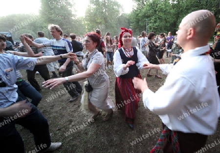 a Summer Festival in a Parc in the old City of Vilnius in the Baltic State of Lithuania,  