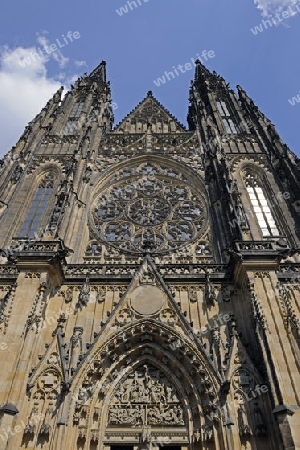 Fassade des Veitsdom, St. Veit, Burg von Prag, Hradschin, UNESCO-Weltkulturerbe, Tschechien, Tschechische Republik, Europa