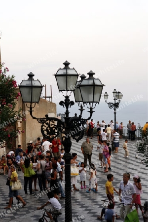 The old Town of  Taormina in Sicily in south Italy in Europe.