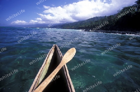 the beach of the village Moya on the Island of Anjouan on the Comoros Ilands in the Indian Ocean in Africa.   