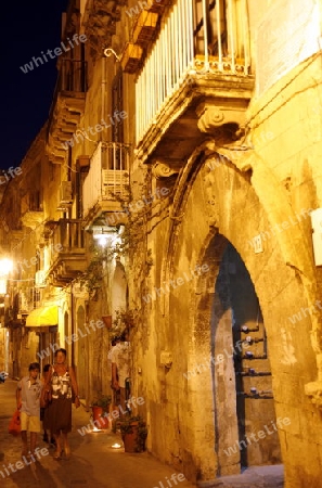 the old Town of Siracusa in Sicily in south Italy in Europe.