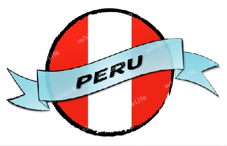 Circle Land Peru - your country shown as illustrated banner for your presentation or as button...