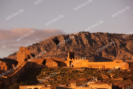 The Citywall in the old City in the historical Town of Fes in Morocco in north Africa.