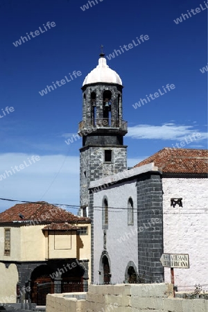 a Church in the Town of La Orotava on the Island of Tenerife on the Islands of Canary Islands of Spain in the Atlantic.  
