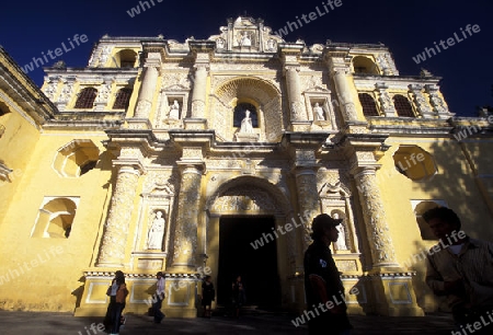 the church senora de la nerced in the old town in the city of Antigua in Guatemala in central America.   