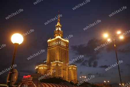 The Culture Palace in the City of Warsaw in Poland, East Europe.