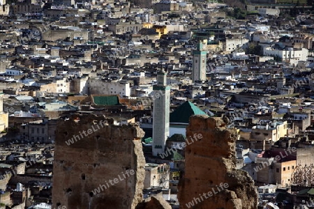 The Medina of old City in the historical Town of Fes in Morocco in north Africa.